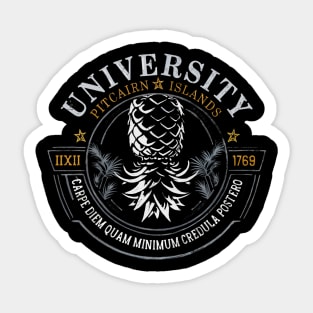 Upside Down Pineapple university style Sticker